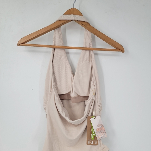 Ogl Move Airy Brami Nude Beige Halter Top Size Small Minimalist Wardrobe Basics - Picture 6 of 12